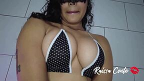 Raissa Conte sucks cock then takes anal plug