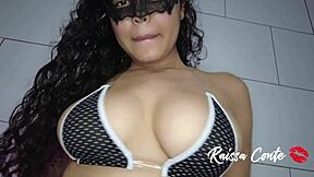 Raissa Conte sucks cock then takes anal plug