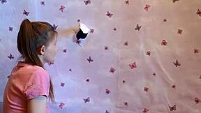 blowjob through the wall? our gloryhole debut