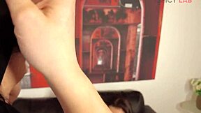 Strapon femdom with busty milf Mary Rider and young hoe in bdsm.