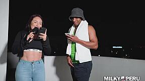 peruvian big ass slut gets first anal with black bbc, wow!