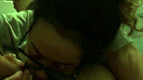 nerdie black teen sucks cock in amateur sex tape