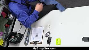 Shoplifter stepsister caught spying in shop, gets special deal from bro: hard fucking her young 18+ ass in office arrangement