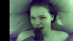 My bully stuffs my girlfriend's mouth with huge black dick.