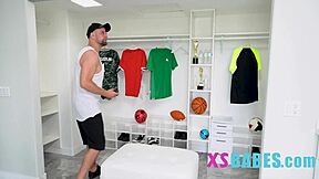 coach spies on tiny teen and gets some spice