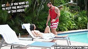 ebony stepdaughter gets oiled up by her stepdad