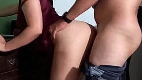 Latina stepsister bent over for creampie before boyfriend