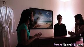 ebony teen masseuse lez with fingering and masturbation