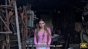 Young debtor squirts hard in POV sex with collector! Amazing!