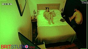 voyeur couple having fun at the party in airbnb