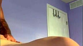 A strong guy passionately cums inside a petite girl's tight pussy in close up view