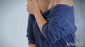 solo cutie uses dildo to finger her wet pussy nude and sexy