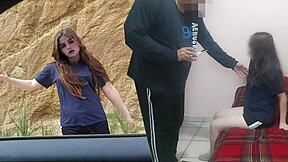 Petite mexican student rides old man's cock for support