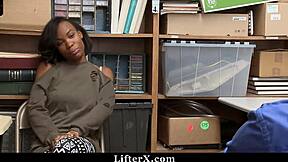 Cute Ebony Fucks Mall Officer For Freedom