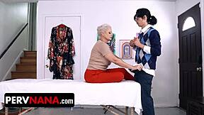 I watched nana perv busty milf give hot teen footjob bent over doggystyle tits assfucking creampie big ass feet grandmother deepthroat