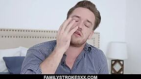 the hot teen 18+ seduces her stepbrother, begging for his cock in hardcore sex, ending with a creampie.