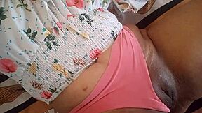 horny brunette enjoys a homemade massage with fingering pleasure