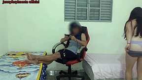 Stepsister Changing Near Stepbrother Leads To An Encounter On The Gamer Chair