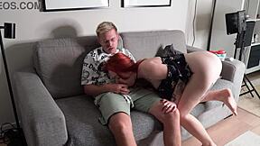 stepbro catches me masturbating so i help him with quickie