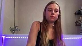 crazy bbw teen masturbates to orgasm in wet shower