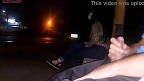 I risk flashing my big cock to the woman at the bus stop. She responds with a blowjob.