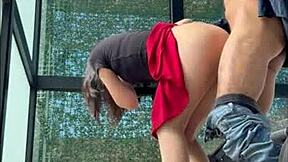 Argentine stepsister sucks dick in the gym