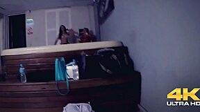 Role in the sex sauna with big tits and monster cocks.