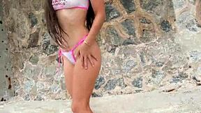 public bikini chill and nice flashing with the girl next door