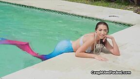 I got a blowjob from my sexy neighbor mermaid