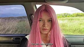 Horny student girl gets her ass and tits fucked by new physical education teacher in public first time