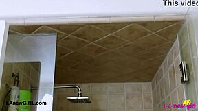 Gorgeous Blonde Showers Seductively