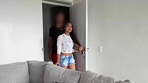 Cute Russian teen sucks huge dick in sneaky POV casting