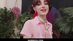 cute tattooed brunette slut dominated with big cock