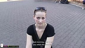 Amateur young teen in public at mall