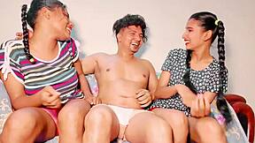 does uttaran20 milf lick wet pussy in threesome?