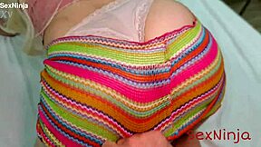 Step-mom's curvy friend fucks me POV licking balls and blowing cock!