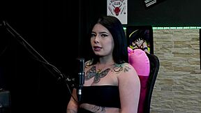 Delicious Tattooed Brunette Shows Big Tits After Admitting Dick Sucking!