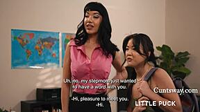 Teacher Amour's Stepdaughter Has a Crush on You in Lesbian Threesome