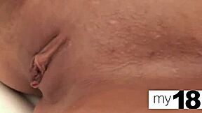 My18Teen 18+S - Horny Teen Masturbates Wet Pussy Closeup!