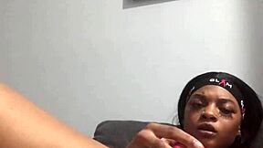 kashofficials shows off her hairy pussy up close with vibrator