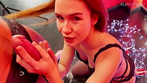 cute redhead teen 18+ gives passionate blowjob - kaira love