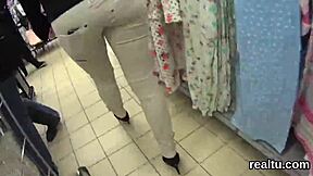 luscious czech chick gets teased in hypermarket and nailed in pov