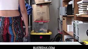 busted4k - shoplifter caught in garage by burglar bella rolland