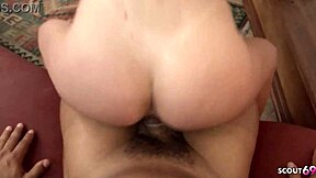 tall girl with saggy tits get her asshole stretched interracial anal sex