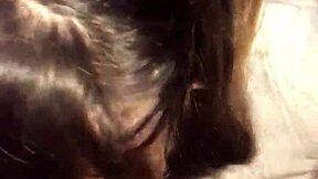 Teen Gives Lipstick Blowjob And Handjob With Cum