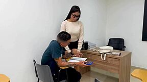 Stepbrother's Friend Helps Study, Cums On Mouth