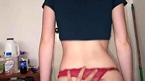 She finds her fat partner in inner clothes on the street and convinces her to ride her big natural tits cock