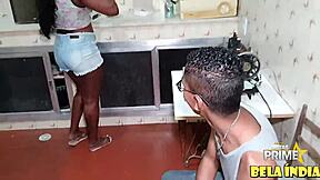 Latina Brunette Gives It To Young Student With Dad Home