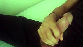 Horny Guy in Black Pants, Jerking Off After Work