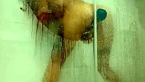 Hot teen gets super horny in the shower playing with her dildo!